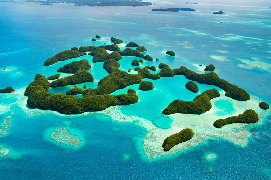 beautiful,view,of,70,islands,in,palau,from,above