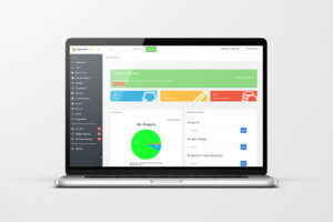 a laptop opened to Squarecoil's expense reporting software